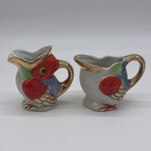 Ceramic Creamer and Sugar Mini Set* Parrots Japan